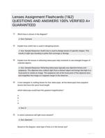 LensesAssignment Flashcards (1&2) QUESTIONS AND ANSWERS 100% VERIFIED A+ GUARANTEED