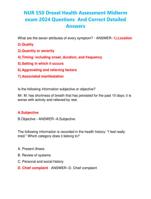 NUR 550 Drexel Health Assessment Midterm exam 2024 Questions And Correct Detailed Answers