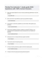 Florida Fire instructor 1 study guide 2020 WITH COMPLETE SOLUTION AND UPDATED VERSION!!