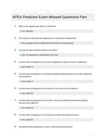 APEA Predictor Exam Missed Questions Part