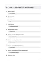 293: Final Exam Questions and Answers