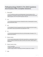Pathophysiology EXAM 4 UTA 2020 Questions And Answers With Complete Solutions