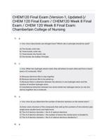 CHEM120 Final Exam (Version-1, Updated-)/ CHEM 120 Final Exam / CHEM120 Week 8 Final Exam / CHEM 120 Week 8 Final Exam: Chamberlain College of Nursing