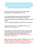 COPE HEALTH SCHOLARS WRITTEN EXAM, PRACTICE EXAM AND STUDY GUIDE NEWEST 2024 ACTUAL EXAM 350+ QUESTIONS