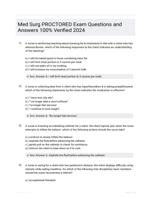 Med Surg PROCTORED Exam Questions and Answers 100% Verified 2024
