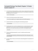 Campbell Biology Test Bank Chapter 13 Study Guide Graded A+