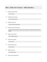BIOL 1040 Unit 4 Exam - UNE Genetics