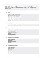 NR 327 Exam 1 Questions with 100% Correct Answers