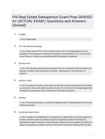 PSI Real Estate Salesperson Exam -with 100% verified solutions-2024