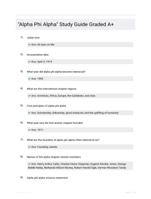 "Alpha Phi Alpha" Study Guide Questions and Correct Answers