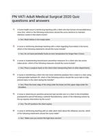 PN VATI Adult Medical Surgical 2020 Quiz questions and answers
