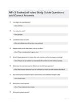 NFHS Basketball rules Study Guide Questions and Correct Answers