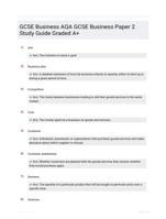 GCSE Business AQA GCSE Business Paper 2 Study Guide Graded A+