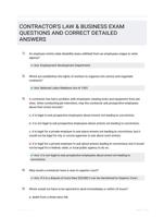 CONTRACTOR'S LAW & BUSINESS EXAM QUESTIONS AND CORRECT  DETAILED ANSWERS