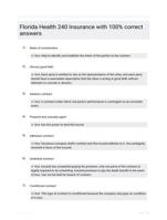 Florida Health 240 Insurance with 100% correct answers