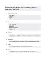NUR 1290 Midterm Exam  Questions With Complete Solutions