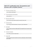 IAED ETC certification test | 56 questions and answers with complete solution
