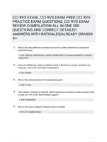 CCI RVS EXAM , CCI RVS EXAM PREP, CCI RVS PRACTICE EXAM QUESTIONS, CCI RVS EXAM REVIEW COMPILATION  ALL IN ONE 380 QUESTIONS AND CORRECT DETAILED ANSWERS WITH RATIOALES|ALREADY GRADED A+