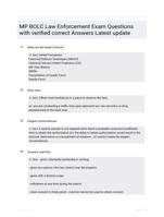 MP BOLC Law Enforcement Exam  ACTUAL EXAM QUESTIONS AND CORRECT DETAILED ANSWERS WITH RATIONALES VERIFIED