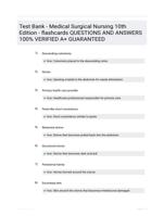Test Bank - Medical Surgical Nursing 10th Edition - flashcards QUESTIONS AND ANSWERS 100% VERIFIED A+ GUARANTEED