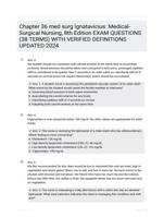Chapter 36 med surg Ignatavicius: Medical-Surgical Nursing, 8th Edition EXAM QUESTIONS (38 TERMS) WITH VERIFIED DEFINITIONS UPDATED 2024
