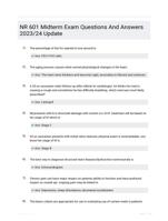 NR 601 Midterm Exam Questions And Answers 2023/24 Update