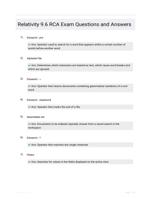 Relativity 9.6 RCA Exam Questions and Answers