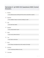 Semester 2- q3 2023 |52 Questions| With Correct Answers.