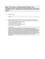 NUR 1519 Unit 2 EXAM QUESTIONS (153 TERMS) WITH VERIFIED DEFINITIONS UPDATED 2024