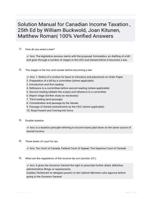 Solution Manual for Canadian Income Taxation , 25th Ed by William Buckwold, Joan Kitunen, Matthew Roman| 100% Veried Answers