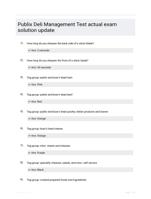 Publix Deli Management Test actual exam solution update