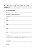 Epic Prelude Exam Questions With Complete Solutions