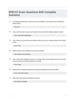RPB101 Exam Questions With Complete Solutions