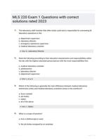 MLS 220 Exam 1 Questions with correct solutions rated 2023