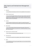 FBLA Sports and Entertainment Management Exam