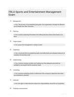 FBLA Sports and Entertainment Management Exam