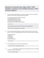 Nutrition Proctored Exam (New 2024/ 2024 Update) | Questions  and Verified Answers| 100% Correct| Grade A