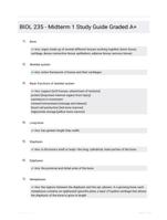 BIOL 235 - Midterm 1 Study Guide Graded A+