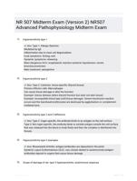 NR 507 Midterm Exam (Version 2) NR507 Advanced Pathophysiology Midterm Exam