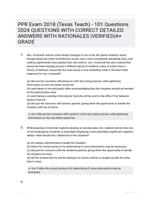 PPR Exam 2018 (Texas Teach) - 101 Questions 2024 QUESTIONS WITH CORRECT DETAILED ANSWERS WITH RATIONALES |VERIFIED|A+ GRADE