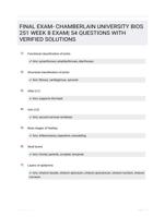 FINAL EXAM- CHAMBERLAIN UNIVERSITY BIOS 251 WEEK 8 EXAM| 54 QUESTIONS WITH VERIFIED CORRECT ANSWERS