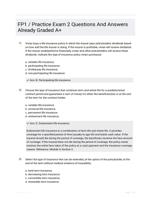 FP1 / Practice Exam 2 Questions And Answers Already Graded A+