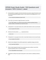VPDSD Exam Study Guide | 100 Questions and Answers 100% Correct | Latest