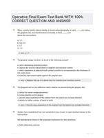 Operative Final Exam Test Bank WITH 100% CORRECT QUESTION AND ANSWER
