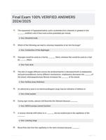 Final Exam 100%  VERIFIED ANSWERS  2024/2025