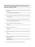ABO advance study guide test questions and answers verified 100%