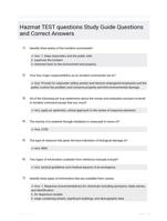Hazmat TEST questions QUESTIONS AND ANSWERS 100% VERIFIED A+ GUARANTEED