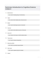 Summary Introduction to Cognitive Science midterm