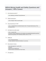MSHA Mining Health and Safety Questions and Answers | 100% Correct