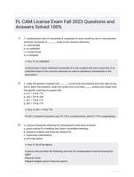 FL CAM License Exam Fall 2023 Questions and Answers Solved 100%